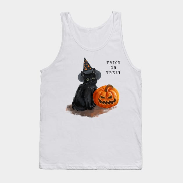 trick or treat cat Tank Top by Tees of Joy